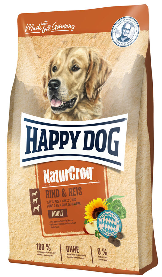 Happy Dog NaturCroq Govedina & riž – Celostno uravnoteženo z govedino in rižem.